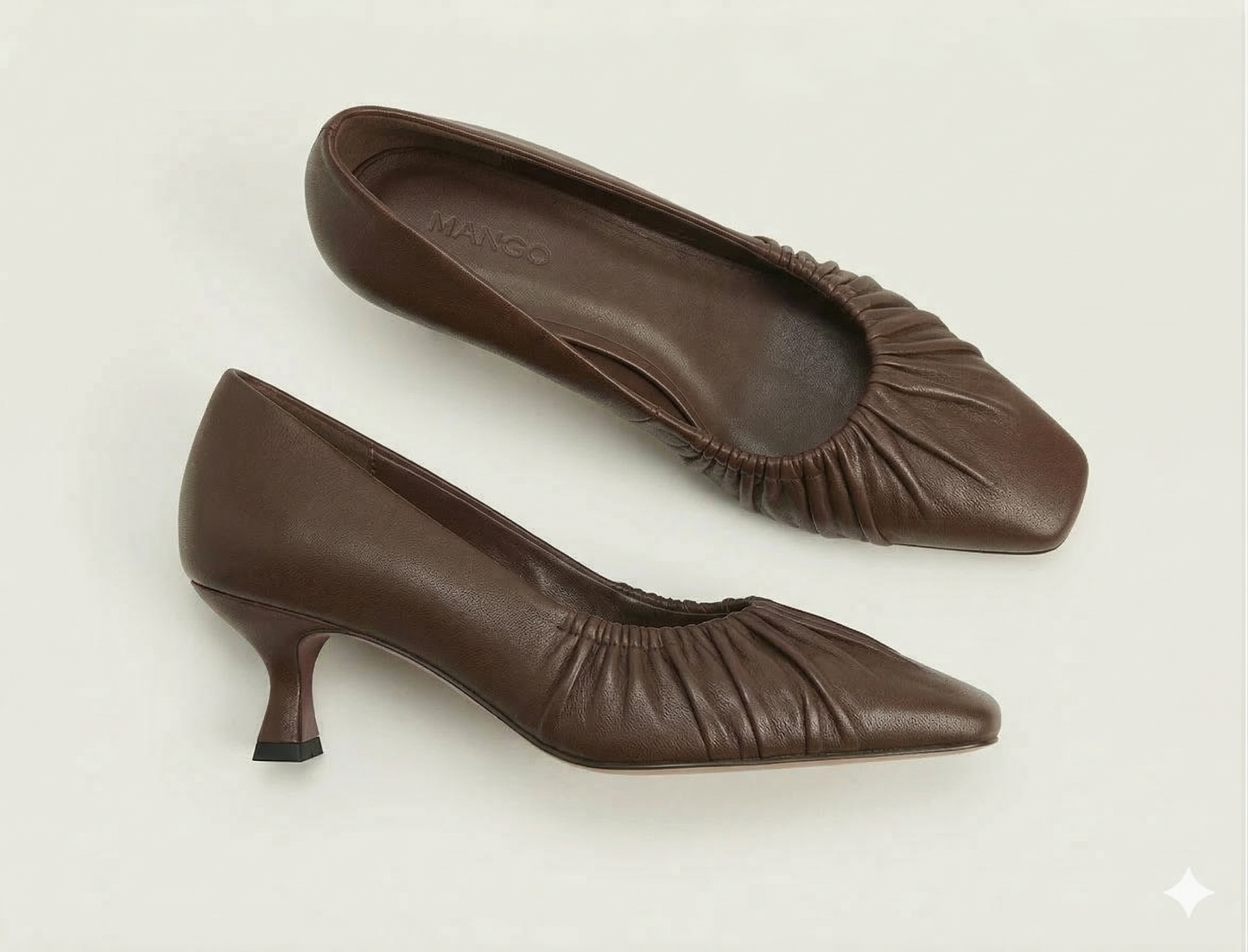 The Ruched Low Heel (Brown)