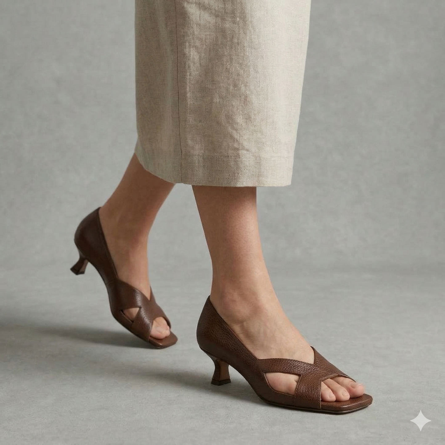 The Cross Front Heel (Brown)